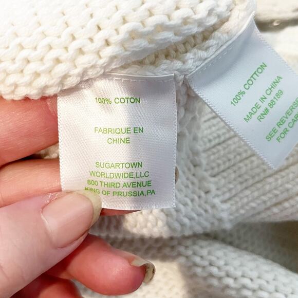 Lilly Pulitzer Crewneck Blythe Cotton Pullover Sweater White Medium - Picture 4 of 9